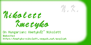 nikolett kmetyko business card